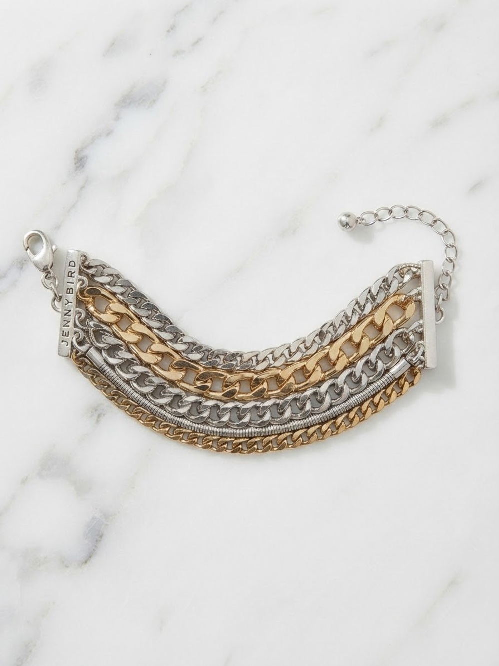 Jenny Bird Austin Cuff Mixed Metal Multi-Chain Layered Statement Bracelet